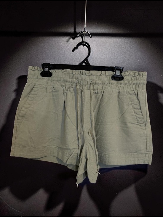 a new day Pants - A New Day Sage Green Linen Shorts – Lightweight High Rise Summer Staple